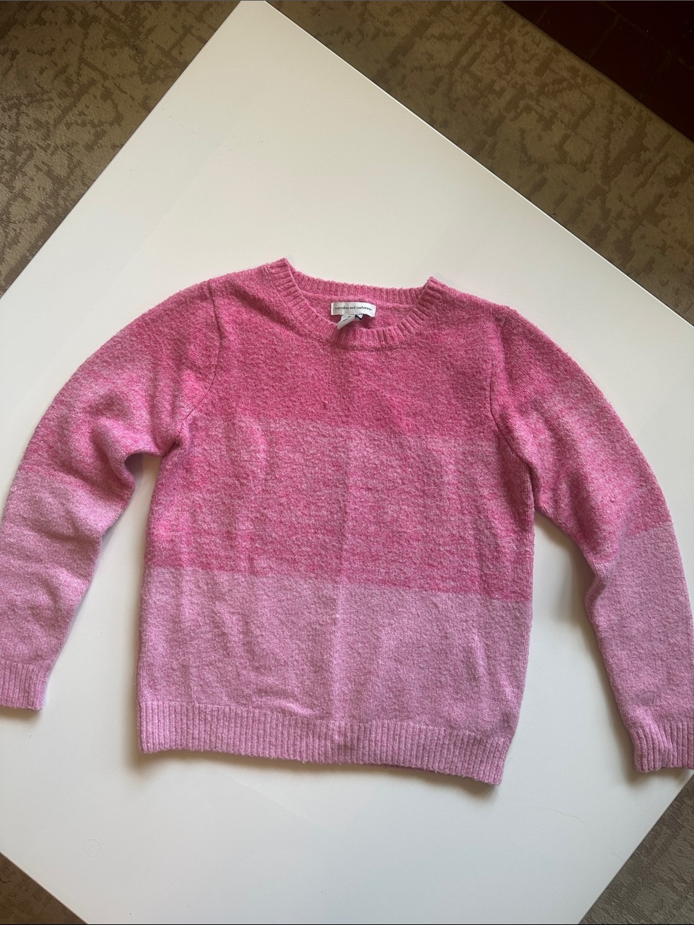 cupcakes & cashmere Pink Ombre Crewneck Sweater